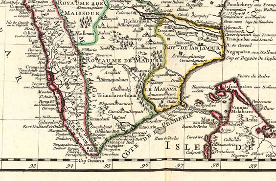 south india french map 1723