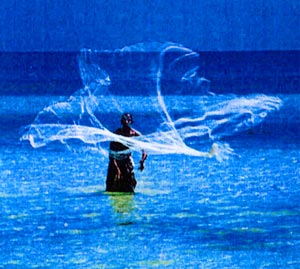Maldives casting fishing net